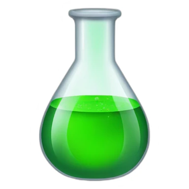 scientific flask with green liquid sticker