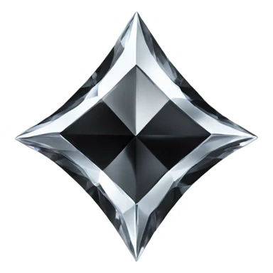 black diamond chrome four-point star diamond sticker