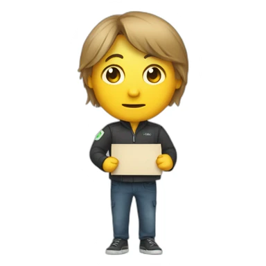 botter holding a sign with the word bye sticker