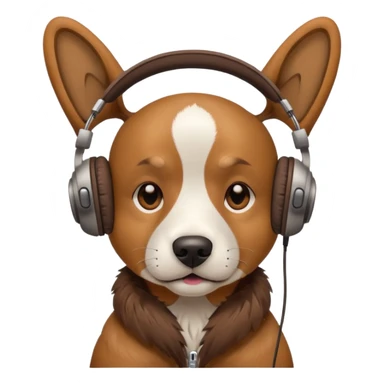 Dog in headphones sticker