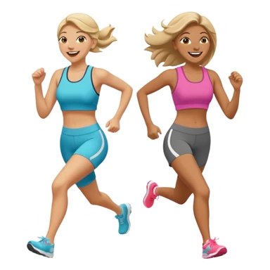 Women Running to brunch sticker