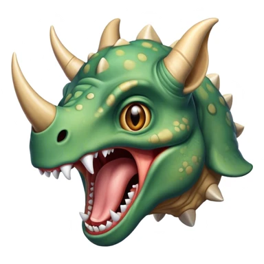 screaming face of a triceratops  sticker