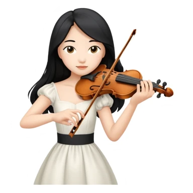 pretty asian girl playing a violin sticker