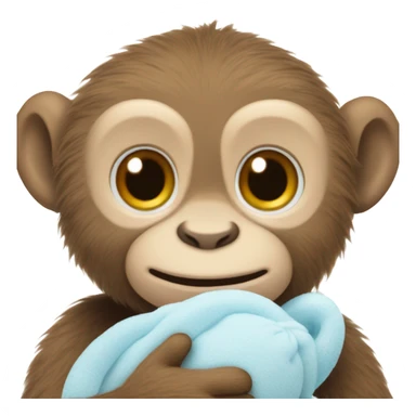 Light brown body, light blue eyes, baby monkey, jellycat stuffed animal sticker