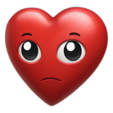 3D red steel heart sticker