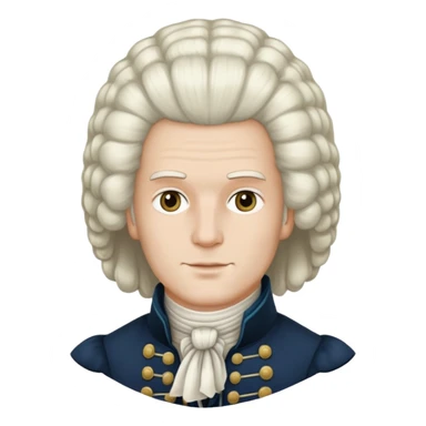 18th century colonial powdered wig sticker