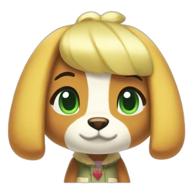 Isabelle animal crossing heart sticker