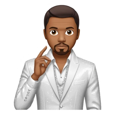 Keith Sweat, R&B Singer (b.1961) with dark brown hair, white sequin outfit sticker