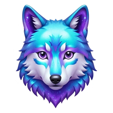 glitter purple and cian lobo sticker