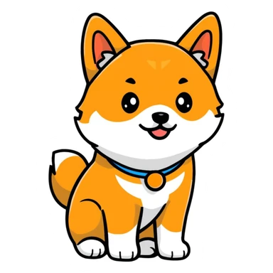 Cute black Shiba Inu full body sticker