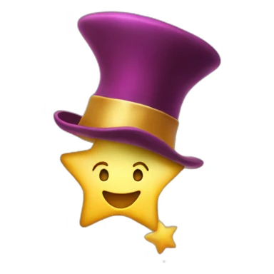 star jumping out of a magic hat without face sticker