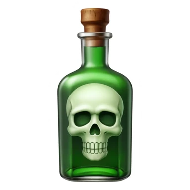 Green poison bottle sticker