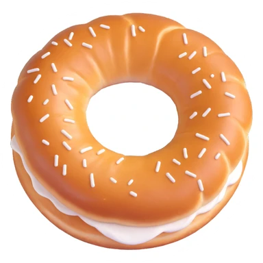 a simit, the Turkish sesame bread ring, 3D emoji style sticker