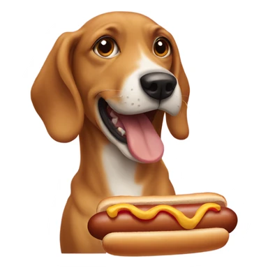 Dog eating a hot dog sticker