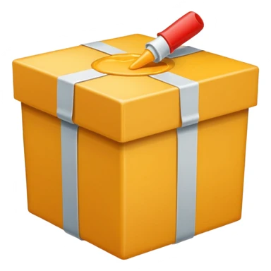 box with glue sticker