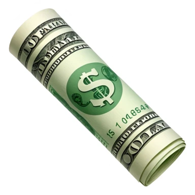 Money that is like a tube One dollar sticker