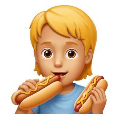 hotdog eating kid sticker