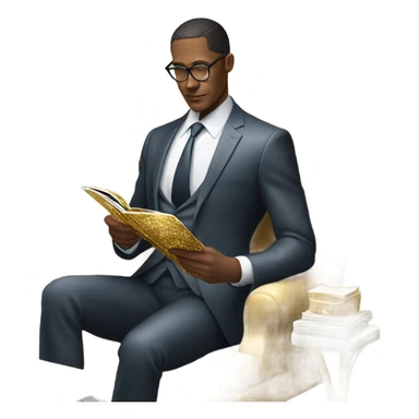 Billionaire reading gold magazine sticker