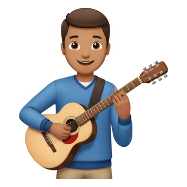 man holding guitar sticker