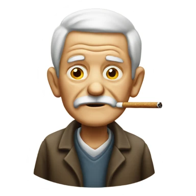 Old man smoking  sticker