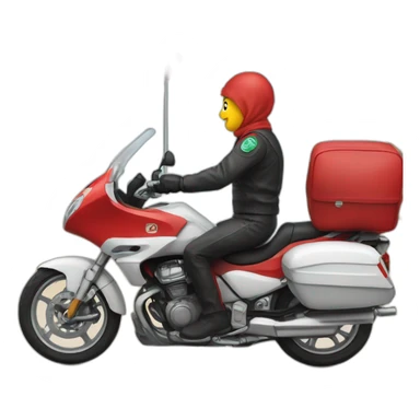 quelqu'un sur une moto avec le drapeau du Maroc derrière sticker