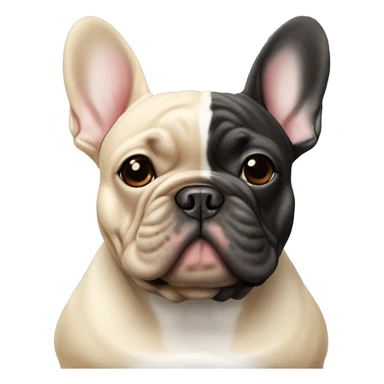 Beige French bulldog and black brindle French bulldog together ￼ sticker