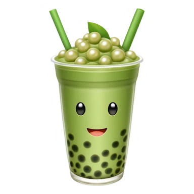 Matcha boba tea emoji sticker