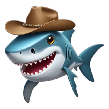 Shark in cowboy hat sticker