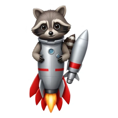 Raccoon on a rocket sticker