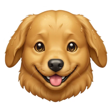Golden retriever saying good morning  sticker