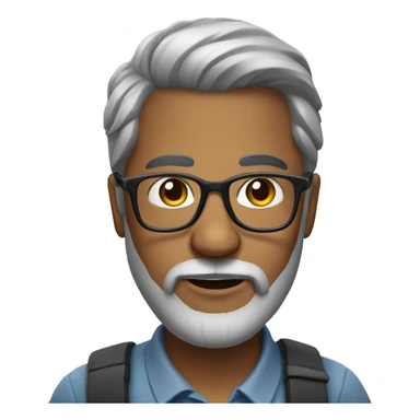 realistic portrait of male with glasses and grey beard  sticker
