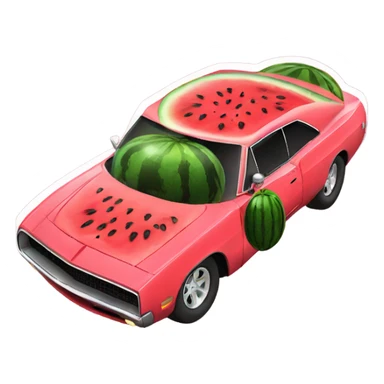 Watermelons Dodge Charger modern sticker