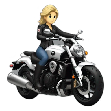 Yamaha Vmax 1700 mujer motera sticker