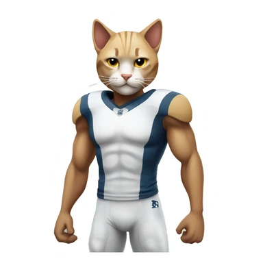 White Footballer  cat Muscular sticker