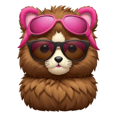 a plushie with cool sunglasses sticker