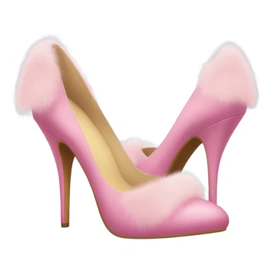Pink heels with fur trim sticker
