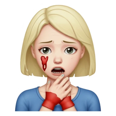 female emoji choking herself sticker
