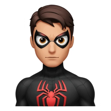 Full Black with black outlines  colored suit spider man sticker
