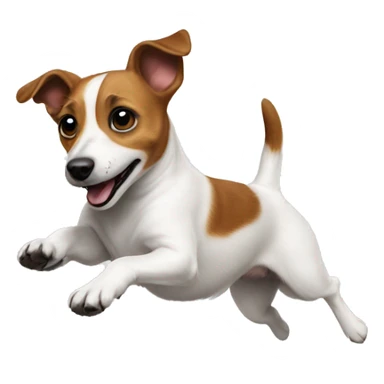 Jackrussell body side jumping sticker