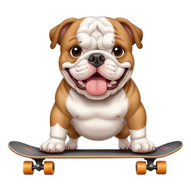 english bull dog on skateboard  sticker