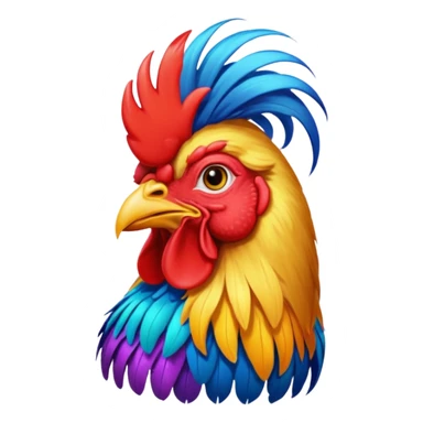 rooster with wigs sticker