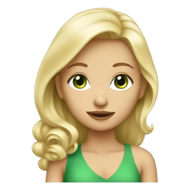 blonde girl with green eyes dressed nice sticker