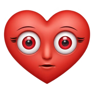 love heart 3 eyes with eyelashes sticker