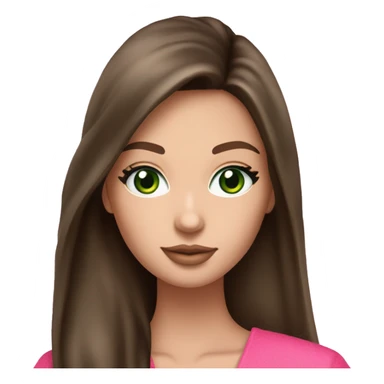 pink victoria secret robe on brunette long hair girl with white skin and green eyes  sticker