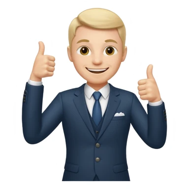 Boss with thumbs up sticker