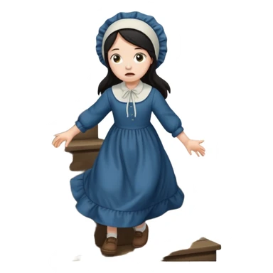 AMISH GIRL FALLING DOWN STEPS sticker