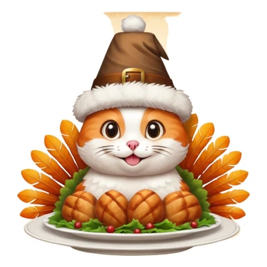 Thanksgiving turkey cat sticker