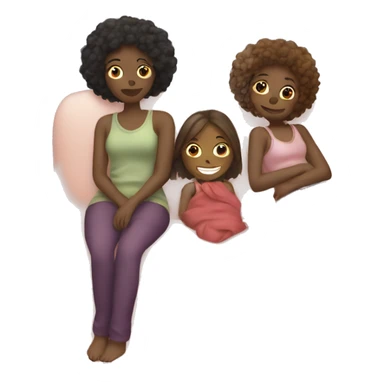 3 girls laying on a couch with a blanket  sticker