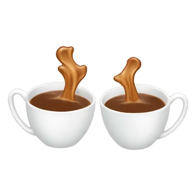 two tea cups clinking coffee splashing  sticker