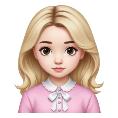 Sabrina Carpenter blonde pop star in a pink and white outfit, Short n' Sweet look sticker